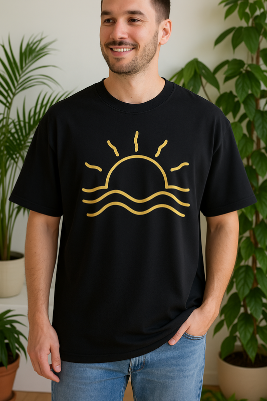 Sunset Vibes Oversized Unisex Terry Tee