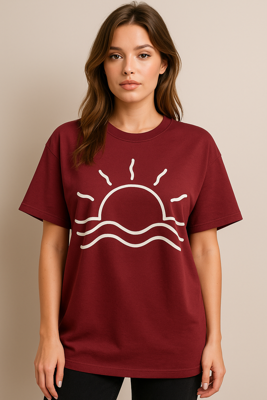Sunset Vibes Oversized Unisex Terry Tee