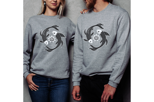 Lucky Fish Symbol Sweatshirt - Love & Harmony Edition