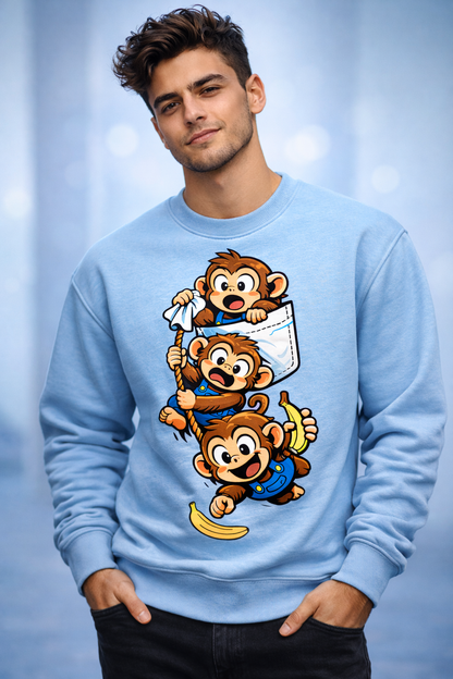 Monkey Stack Premium Fleece Unisex Sweatshirt (300 GSM)