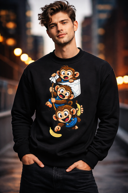 Monkey Stack Premium Fleece Unisex Sweatshirt (300 GSM)