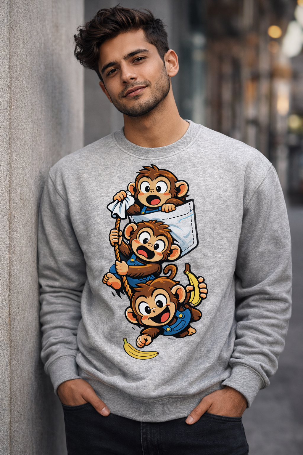 Monkey Stack Premium Fleece Unisex Sweatshirt (300 GSM)