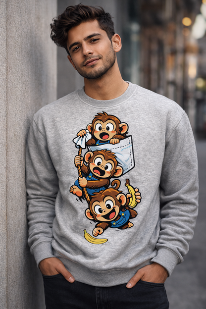 Monkey Stack Premium Fleece Unisex Sweatshirt (300 GSM)