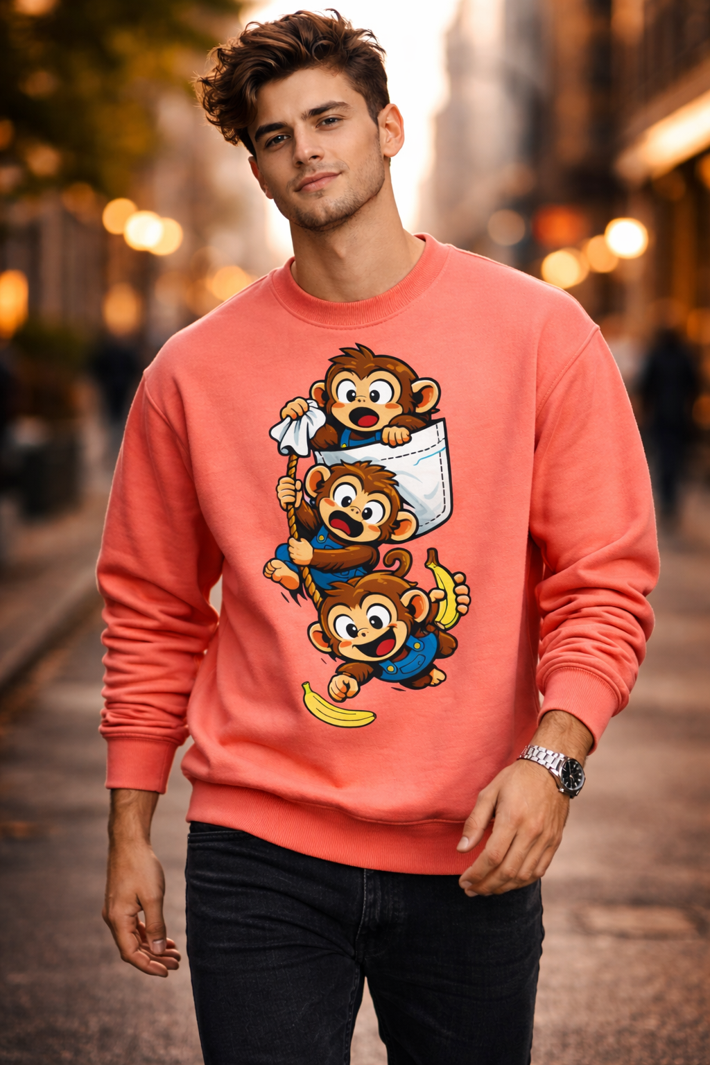 Monkey Stack Premium Fleece Unisex Sweatshirt (300 GSM)