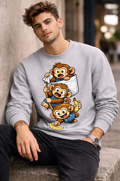 Monkey Stack Premium Fleece Unisex Sweatshirt (300 GSM)