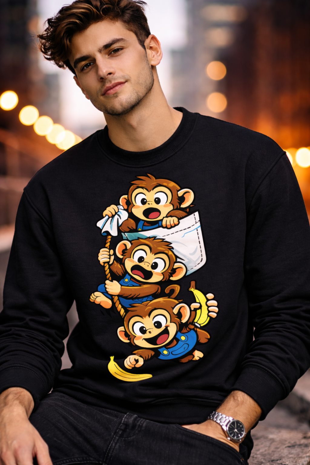 Monkey Stack Premium Fleece Unisex Sweatshirt (300 GSM)