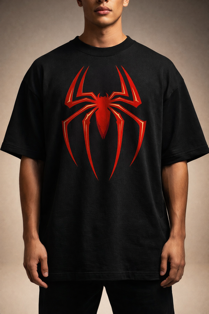 Spider Symbol Oversized Unisex Tee - Heavyweight Cotton