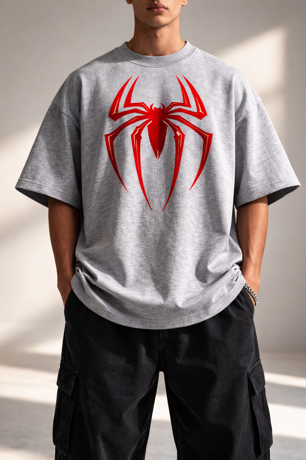 Spider Symbol Oversized Unisex Tee - Heavyweight Cotton