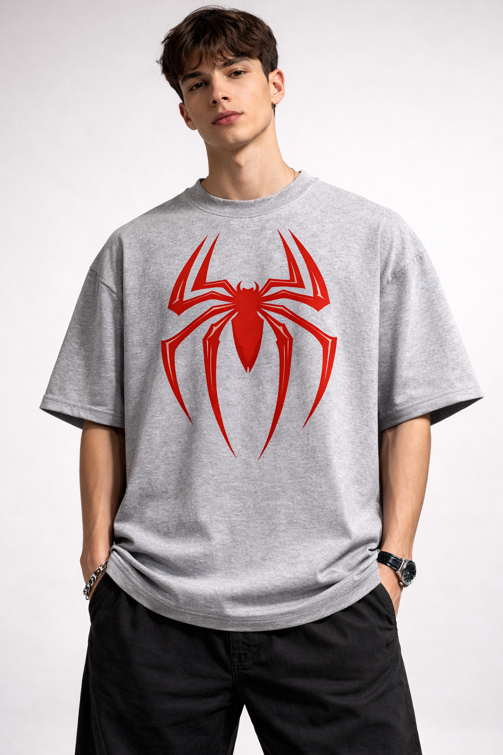 Spider Symbol Oversized Unisex Tee - Heavyweight Cotton