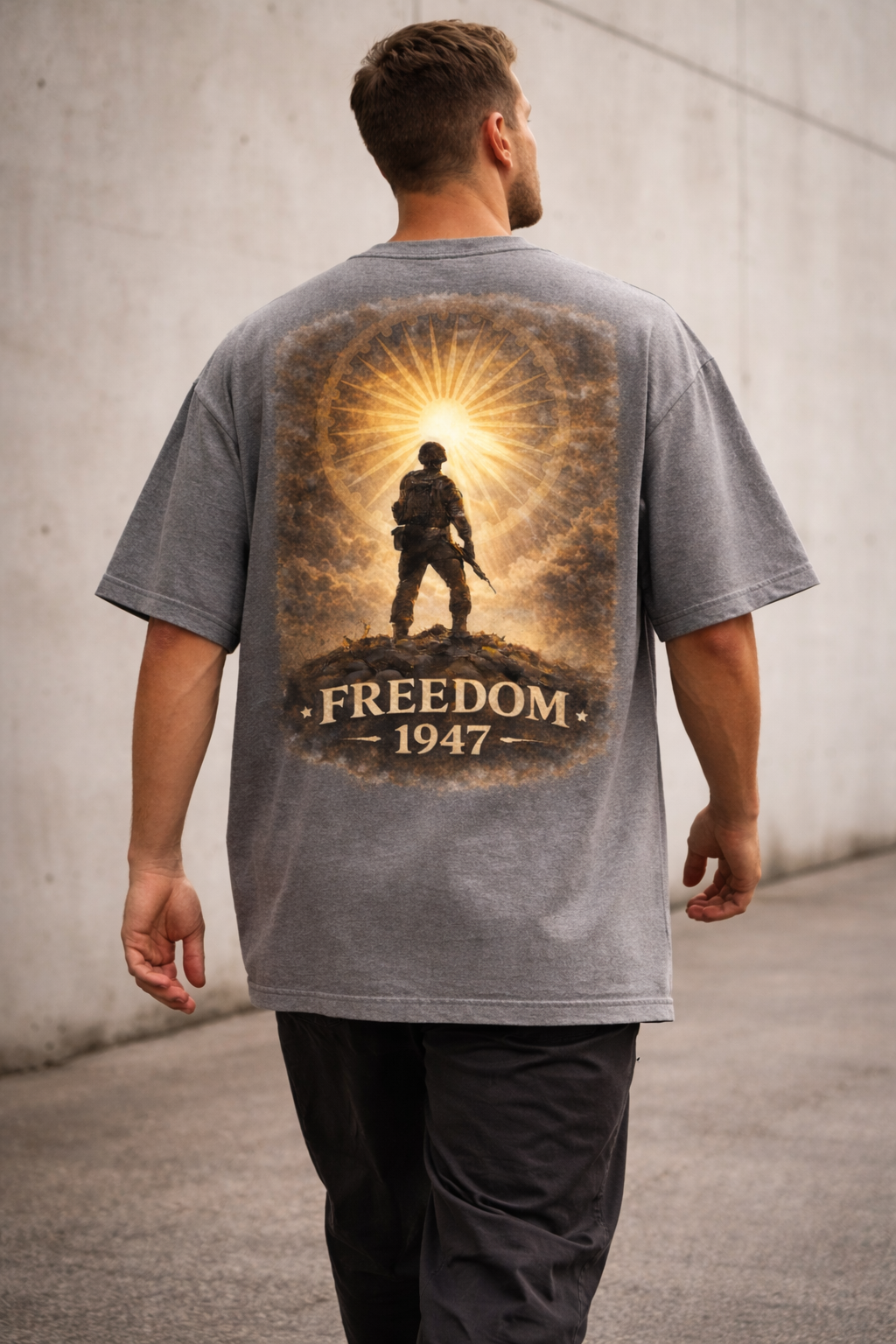 Freedom 1947 Oversized Unisex Tee - Premium Heavyweight Cotton
