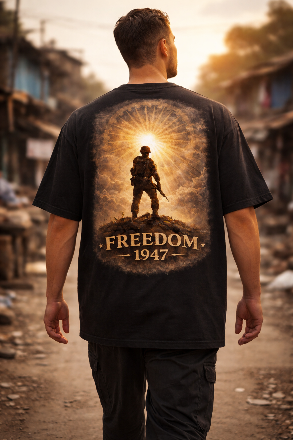 Freedom 1947 Oversized Unisex Tee - Premium Heavyweight Cotton
