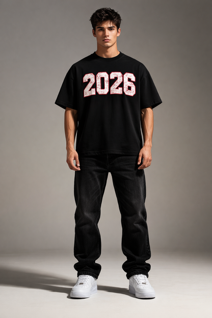 2026 Oversized Unisex Tee - Heavyweight Cotton Statement Piece