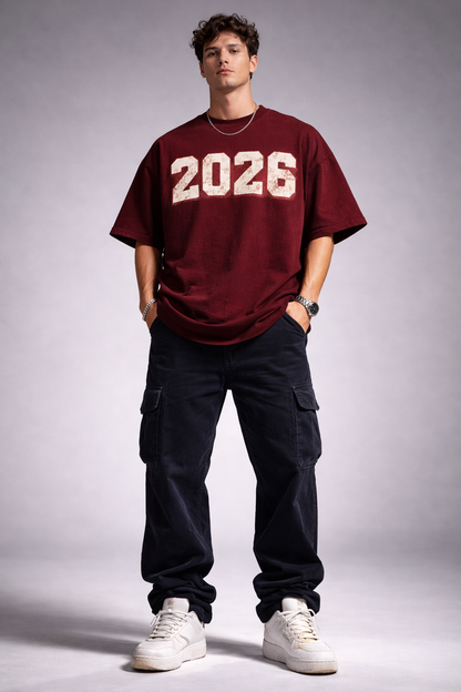 2026 Oversized Unisex Tee - Heavyweight Cotton Statement Piece