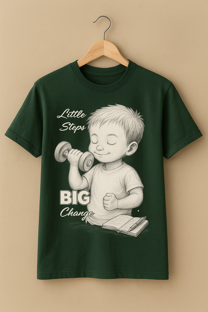 Little Steps Big Change Motivational T-Shirt | Unisex Cotton Tee