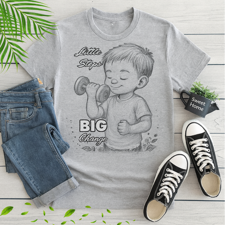 Little Steps Big Change Motivational T-Shirt | Unisex Cotton Tee